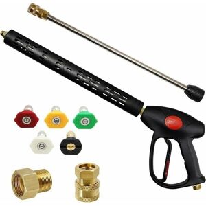 WOIYIC Pressure Washer Accessory, Pressure Washer Replacement Gun with 16 Inch Extension Wand, 4000 PSI, Pressure Washer Gun with M22-15mm or M22-14m Fitting WOIYIC Pressure Washer Accessory, Pressure Washer Replacement Gun with 16 Inch Extension Wand, 4000 PSI, Pressure Washer Gun with M22-15mm or M22-14m Fitting