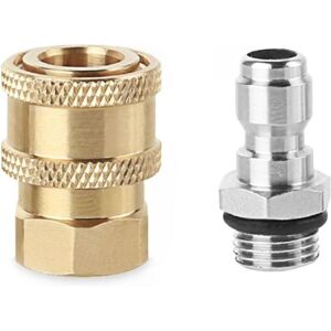 SJQKA Pressure Washer Adapter (2 Pack), 14mm Quick Connect Kit, M14 x 1.5 to 1/4 Inch Connector, Pressure Water Gun Accessories for Garden, Lawn, Car, SJQKA Pressure Washer Adapter (2 Pack), 14mm Quick Connect Kit, M14 x 1.5 to 1/4 Inch Connector, Pressure Water Gun Accessories for Garden, Lawn, Car,