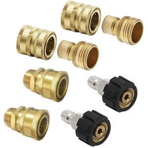 TLILY Pressure Washer Quick Connector Adapter Kit M22 14mm x 3/8inch Quick Disconnect Plug 5000PSI High Pressure Brass Fitting TLILY Pressure Washer Quick Connector Adapter Kit M22 14mm x 3/8inch Quick Disconnect Plug 5000PSI High Pressure Brass Fitting
