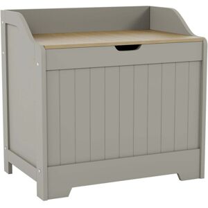 Home Discount - Priano Laundry Chest Bathroom Cabinet Hamper Basket Towel Storage, Grey-&-Oak Home Discount - Priano Laundry Chest Bathroom Cabinet Hamper Basket Towel Storage, Grey-&-Oak
