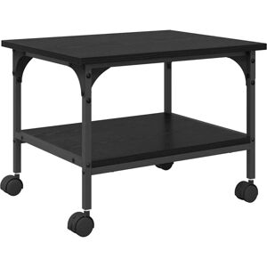 Printer Stand Black Oak 50 x 40 x 38 cm Engineered Wood vidaXL Printer Stand Black Oak 50 x 40 x 38 cm Engineered Wood vidaXL