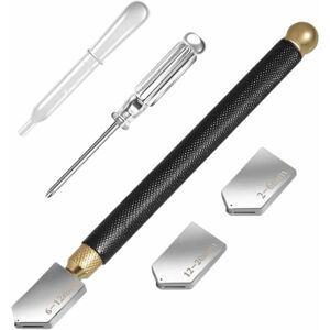 Héloise - Professional Glass Cutter, 2-20mm Cutting Range, Tungsten Carbide Tip for Thick Glass Mosaic/Tile/Mirror (Black) Héloise - Professional Glass Cutter, 2-20mm Cutting Range, Tungsten Carbide Tip for Thick Glass Mosaic/Tile/Mirror (Black)