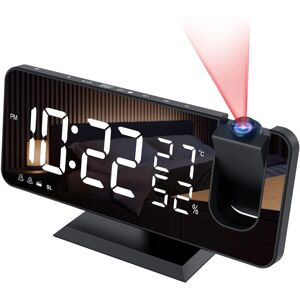 Tinor - Projector Alarm Clock with Radio, Digital Clock, usb Alarm Clock Radio with Dual Alarm and 7' led Mirror Screen, Snooze, 4 Brightness Levels, Tinor - Projector Alarm Clock with Radio, Digital Clock, usb Alarm Clock Radio with Dual Alarm and 7' led Mirror Screen, Snooze, 4 Brightness Levels,
