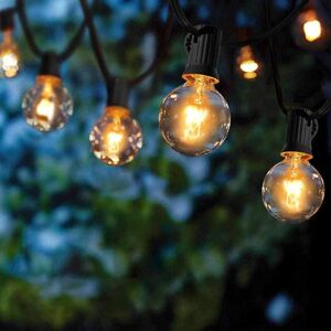 IKODM Promotion Indoor and Outdoor String Lights, 25 G40 Bulbs Waterproof Fairy Lights 7.62M Warm White Decoration for Patio, Cafe, Garden, Party, IKODM Promotion Indoor and Outdoor String Lights, 25 G40 Bulbs Waterproof Fairy Lights 7.62M Warm White Decoration for Patio, Cafe, Garden, Party,