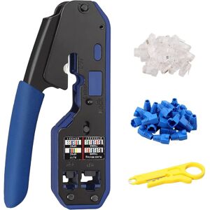 TONCHEAN Proster RJ45 Crimping Tool Cat5 Cat5e Cat6 Cat6a RJ-11, 6P/RJ-12, 8P/RJ-45 with 50 Connectors 50 Covers 1 Wire Stripper Terminals for Network Cable TONCHEAN Proster RJ45 Crimping Tool Cat5 Cat5e Cat6 Cat6a RJ-11, 6P/RJ-12, 8P/RJ-45 with 50 Connectors 50 Covers 1 Wire Stripper Terminals for Network Cable