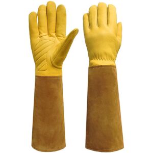 CYSLMUK Protective gloves, gardening gloves, puncture and cut resistant - length 43, width 11.5 cm - brown CYSLMUK Protective gloves, gardening gloves, puncture and cut resistant - length 43, width 11.5 cm - brown