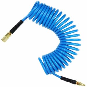 AOUGO Pu Compressed Air Hose 7.5m Long 6mm id x 9.5mm ad with 1/4' Quick Connects, Bend Limiter, Blue AOUGO Pu Compressed Air Hose 7.5m Long 6mm id x 9.5mm ad with 1/4' Quick Connects, Bend Limiter, Blue