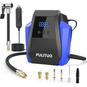 PULITUO Tire Inflator Portable Air Compressor - Car Accessories 12V DC Air Pump for Car Tires with Digital Pressure Gauge, Emergency LED Light for PULITUO Tire Inflator Portable Air Compressor - Car Accessories 12V DC Air Pump for Car Tires with Digital Pressure Gauge, Emergency LED Light for