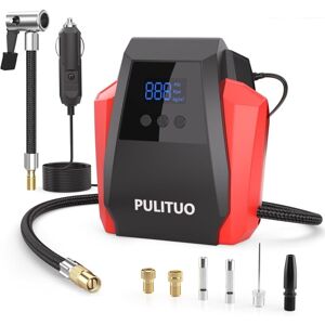 PULITUO Tire Inflator Portable Air Compressor - Car Accessories 12V DC Air Pump for Car Tires with Digital Pressure Gauge, Emergency LED Light for PULITUO Tire Inflator Portable Air Compressor - Car Accessories 12V DC Air Pump for Car Tires with Digital Pressure Gauge, Emergency LED Light for