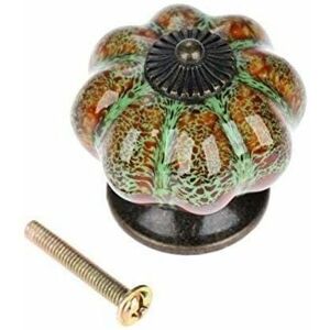 HOOPZI Pumpkin Antique Ceramic Door Knob for Cabinets, Cupboards, Dresser, Drawers, Kitchen Furniture, Pulls Handles (10pcs, Green) HOOPZI Pumpkin Antique Ceramic Door Knob for Cabinets, Cupboards, Dresser, Drawers, Kitchen Furniture, Pulls Handles (10pcs, Green)