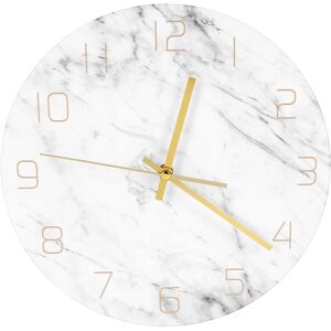 TLILY Quartz Marble Modern Round Wall Watch Creativity Home Decor TLILY Quartz Marble Modern Round Wall Watch Creativity Home Decor