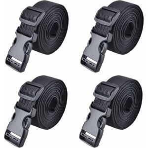 Gotrays - Quick Release Buckle Strap Lashing Strap Plastic Ratchet Strap Tensioning Strap for Luggage Fixing 25mm, 188cm Black 4Pcs Gotrays - Quick Release Buckle Strap Lashing Strap Plastic Ratchet Strap Tensioning Strap for Luggage Fixing 25mm, 188cm Black 4Pcs