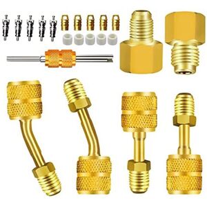 TLILY R410A Adapter for Mini Split System Air Conditioner HVAC 5/16Inch Female To 1/4Inch Male Flare,Valve Core Remover TLILY R410A Adapter for Mini Split System Air Conditioner HVAC 5/16Inch Female To 1/4Inch Male Flare,Valve Core Remover