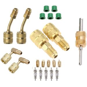 Tlily - R410A Charging Vacuum Port Adapter Kit,2PC 45 Degree Angled and 90 Degree Charging Vacuum Adapters,for Mini Split System Tlily - R410A Charging Vacuum Port Adapter Kit,2PC 45 Degree Angled and 90 Degree Charging Vacuum Adapters,for Mini Split System