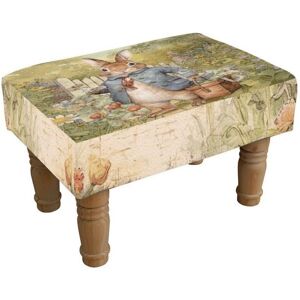 Rabbit Print Design Footstool - L26 x W40 x H26 cm Rabbit Print Design Footstool - L26 x W40 x H26 cm