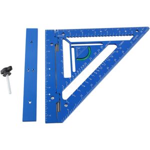 GROOFOO Rafter Square Tool Aluminum Alloy Triangular Ruler Protractor Carpenter Square with Jig Block for Woodworking Blue GROOFOO Rafter Square Tool Aluminum Alloy Triangular Ruler Protractor Carpenter Square with Jig Block for Woodworking Blue