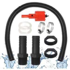 BEIJIYI Rain barrel connection kit, 2 x 1" rain barrel loops with 100cm hose nozzle, 25mm connection hose and hole opener, 2 barrel clamps BEIJIYI Rain barrel connection kit, 2 x 1" rain barrel loops with 100cm hose nozzle, 25mm connection hose and hole opener, 2 barrel clamps