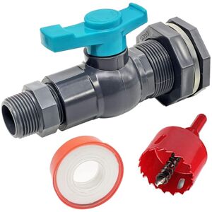 Tlily - Rain Barrel Kit with Hole Saw Includes pvc Bulkhead Fitting, Threaded Seal for Ball and 3/4' Male Garden Tlily - Rain Barrel Kit with Hole Saw Includes pvc Bulkhead Fitting, Threaded Seal for Ball and 3/4' Male Garden