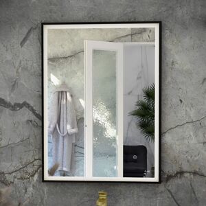 Rak Ceramics - rak Art Square led Bathroom Mirror with Demister Pad 800mm h x 600mm w - Matt Black Rak Ceramics - rak Art Square led Bathroom Mirror with Demister Pad 800mm h x 600mm w - Matt Black