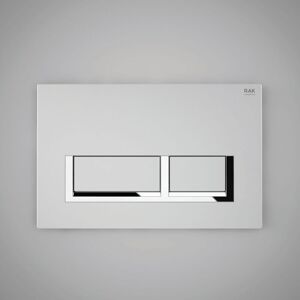 RAK CERAMICS Rak White Flush Plate with Polished Chrome Rectangular Push Plates - FS04RAKWHRE8C RAK CERAMICS Rak White Flush Plate with Polished Chrome Rectangular Push Plates - FS04RAKWHRE8C
