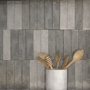 Rak Ceramics - rak Marakkesh Grey Gloss 6.5cm x 26cm Ceramic Wall Tile - A42WMRKS-GRY.G6X0U Rak Ceramics - rak Marakkesh Grey Gloss 6.5cm x 26cm Ceramic Wall Tile - A42WMRKS-GRY.G6X0U