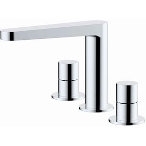 RAK CERAMICS Rak Petit Round 3-Hole Basin Mixer Tap Deck Mounted - Chrome RAK CERAMICS Rak Petit Round 3-Hole Basin Mixer Tap Deck Mounted - Chrome
