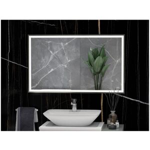 Rak Ceramics - rak Picture Brushed Nickel 600mm x 1000mm Square Illuminated led Mirror - RAKPICSQBN5003 Rak Ceramics - rak Picture Brushed Nickel 600mm x 1000mm Square Illuminated led Mirror - RAKPICSQBN5003