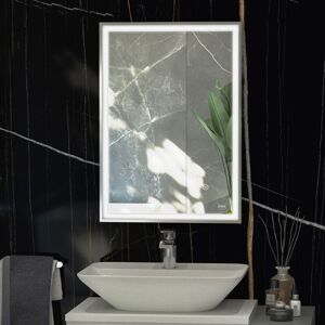 Rak Ceramics - rak Picture Square led Illuminated Bathroom Mirror with Demister Pad 700mm h x 500mm w - Chrome Rak Ceramics - rak Picture Square led Illuminated Bathroom Mirror with Demister Pad 700mm h x 500mm w - Chrome
