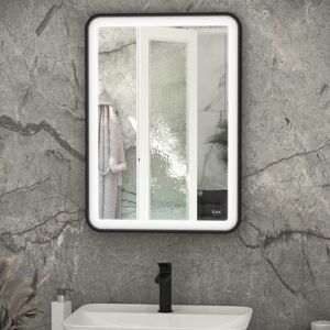 Rak Ceramics - rak Picture Soft led Illuminated Bathroom Mirror with Demister Pad 700mm h x 500mm w - Matt Black Rak Ceramics - rak Picture Soft led Illuminated Bathroom Mirror with Demister Pad 700mm h x 500mm w - Matt Black