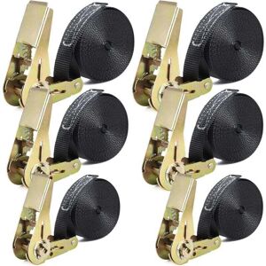Mumu - Ratchet strap set – 6 pieces 2M/4M/5M, strap width 25 mm, load capacity up to 1000 kg, ratchet strap with ratchet for securing motorcycles, Mumu - Ratchet strap set – 6 pieces 2M/4M/5M, strap width 25 mm, load capacity up to 1000 kg, ratchet strap with ratchet for securing motorcycles,
