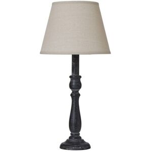 Ravenna Column Table Lamp with Linen Shade - Wood - L11 x W11 x H40 cm - Grey Ravenna Column Table Lamp with Linen Shade - Wood - L11 x W11 x H40 cm - Grey