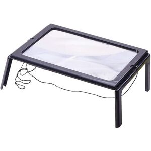 Reading Magnifier with 4 led Lights, 3x Magnification, A4 Rectangular Magnifying Glass with Stand and Magnifying Lamp Ymyny Reading Magnifier with 4 led Lights, 3x Magnification, A4 Rectangular Magnifying Glass with Stand and Magnifying Lamp Ymyny