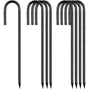 Groofoo - Rebar-Stakes-12-Inch, Ground Stakes Heavy Duty J-Hook Black Coated Anti-Rust Heavy Duty Ground Anchors for Garden Dog Fence Chicken Coop Groofoo - Rebar-Stakes-12-Inch, Ground Stakes Heavy Duty J-Hook Black Coated Anti-Rust Heavy Duty Ground Anchors for Garden Dog Fence Chicken Coop