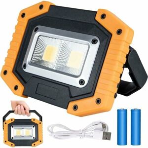 Dewdat - Rechargeable led Floodlight, 30W usb 2000LM led Work Lights, Portable Waterproof Camping cob Spotlight Work Lights with 3 Modes (2 Batteries Dewdat - Rechargeable led Floodlight, 30W usb 2000LM led Work Lights, Portable Waterproof Camping cob Spotlight Work Lights with 3 Modes (2 Batteries