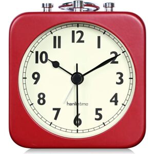 Memkey - Analog Alarm Clock Red Square Silent Small Metal Travel Alarm Clock for Kids Bedroom Bedside Living Room Office Red Memkey - Analog Alarm Clock Red Square Silent Small Metal Travel Alarm Clock for Kids Bedroom Bedside Living Room Office Red