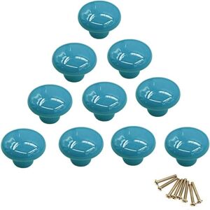 (Blue)10Pcs Colorful Round Ceramic Cabinet Knobs Single Hole Pull Handles for Drawer Cupboard Dresser Door (Blue)10Pcs Colorful Round Ceramic Cabinet Knobs Single Hole Pull Handles for Drawer Cupboard Dresser Door
