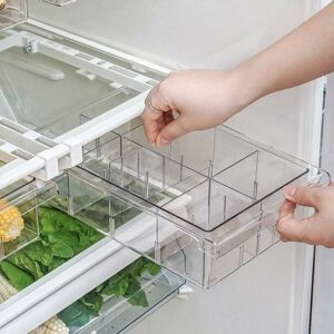 NICEONE Tiroir pour refrigerateur, support rétractable d'étagère de réfrigérateur avec la partition, adapté pour la partition de réfrigérateur de 30-44 cm NICEONE Tiroir pour refrigerateur, support rétractable d'étagère de réfrigérateur avec la partition, adapté pour la partition de réfrigérateur de 30-44 cm