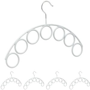 Relaxdays 5x Scarf Hanger, Rubber, 7 Rings, Scarves and Blankets, Non-slip, Metal, HxW 24.5x38cm, Ø 5cm, Light Grey Relaxdays 5x Scarf Hanger, Rubber, 7 Rings, Scarves and Blankets, Non-slip, Metal, HxW 24.5x38cm, Ø 5cm, Light Grey