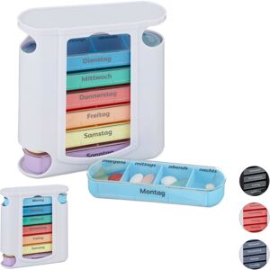 Set of 2 Relaxdays Pill Organisers 7-Day, Weekly Medicine Box, 4 Compartments, Morning, Noon, Evening, Night, Colourful Set of 2 Relaxdays Pill Organisers 7-Day, Weekly Medicine Box, 4 Compartments, Morning, Noon, Evening, Night, Colourful