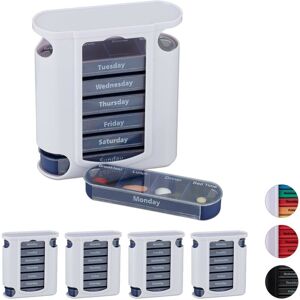 RELAXDAYS - 5x Pill Organizer 7 Days, Weekly Medicine Box - Pill Container RELAXDAYS - 5x Pill Organizer 7 Days, Weekly Medicine Box - Pill Container