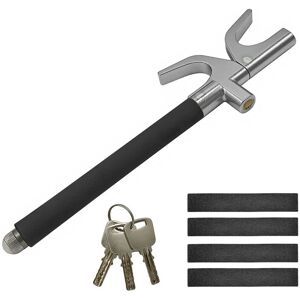 Relaxdays steering wheel lock for cars, adjustable wheel clamp, universal, steel, black/silver Relaxdays steering wheel lock for cars, adjustable wheel clamp, universal, steel, black/silver