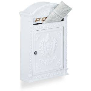Relaxdays - Antique-looking Letter Box, 44.5 x 31 x 9.5 cm, Outdoor, Wall-Mount Mailbox, Cast Aluminium, A4 Letters Relaxdays - Antique-looking Letter Box, 44.5 x 31 x 9.5 cm, Outdoor, Wall-Mount Mailbox, Cast Aluminium, A4 Letters