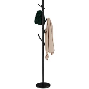 Relaxdays - Coat Rack, Metal, 12 Hooks, HxD: 176 x 30 cm, Jackets, Scarves, Tree Form, Stable, Practical, Accessory, Black Relaxdays - Coat Rack, Metal, 12 Hooks, HxD: 176 x 30 cm, Jackets, Scarves, Tree Form, Stable, Practical, Accessory, Black