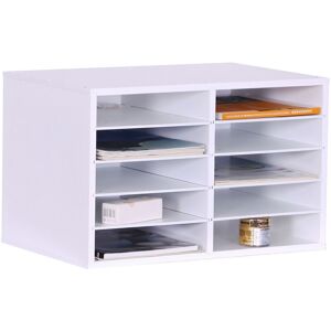 Relaxdays Bamboo Document Tray, A4, 10 Slots, Office, Home Office, HxWxD 31x49x31 cm, Desk Organiser, White Relaxdays Bamboo Document Tray, A4, 10 Slots, Office, Home Office, HxWxD 31x49x31 cm, Desk Organiser, White