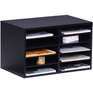 Relaxdays Bamboo Document Tray, A4, 10 Slots, Office, HxWxD: 31 x 49 x 31 cm, Desk Organizer, Black Relaxdays Bamboo Document Tray, A4, 10 Slots, Office, HxWxD: 31 x 49 x 31 cm, Desk Organizer, Black