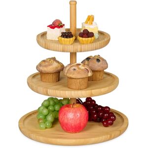 Relaxdays - Bamboo Etagere: 37 cm x 30 cm Fruit Etagere Wooden With 3 Round Plates For Cookies, Sweets, Baked Goods, Party-Snacks, Nuts And More, Relaxdays - Bamboo Etagere: 37 cm x 30 cm Fruit Etagere Wooden With 3 Round Plates For Cookies, Sweets, Baked Goods, Party-Snacks, Nuts And More,