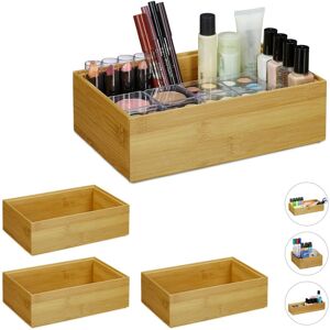 Set of 4 Relaxdays Bamboo Storage Boxes, Stackable, Natural Look, Kitchen Organiser, Bathroom, 7 x 23 x 15 cm, Natural Set of 4 Relaxdays Bamboo Storage Boxes, Stackable, Natural Look, Kitchen Organiser, Bathroom, 7 x 23 x 15 cm, Natural