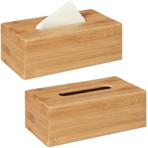 Relaxdays Bamboo Tissue Box, Set of 2, Cosmetic Tissues & Paper Towels, Refillable, HxWxD: 8,5 x 24.5 x 13.3 cm, Natural Relaxdays Bamboo Tissue Box, Set of 2, Cosmetic Tissues & Paper Towels, Refillable, HxWxD: 8,5 x 24.5 x 13.3 cm, Natural