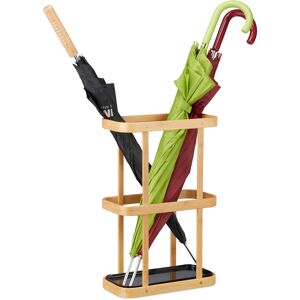 Relaxdays Bamboo Umbrella Stand, Wooden Cane Holder with Metal Drip Tray, HxWxD: 45 x 29.5 x 15 cm, Natural Relaxdays Bamboo Umbrella Stand, Wooden Cane Holder with Metal Drip Tray, HxWxD: 45 x 29.5 x 15 cm, Natural