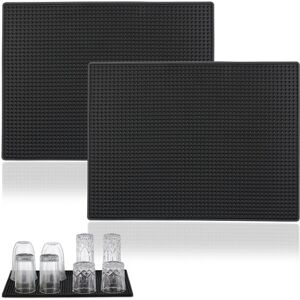 Relaxdays Bar Mat, Set of 2, with Studs, HxW: 40 x 30 cm, Draining Tray, made of PVC, for Sink & Drying Dishes, Black Relaxdays Bar Mat, Set of 2, with Studs, HxW: 40 x 30 cm, Draining Tray, made of PVC, for Sink & Drying Dishes, Black